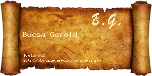 Bucsa Gerold névjegykártya